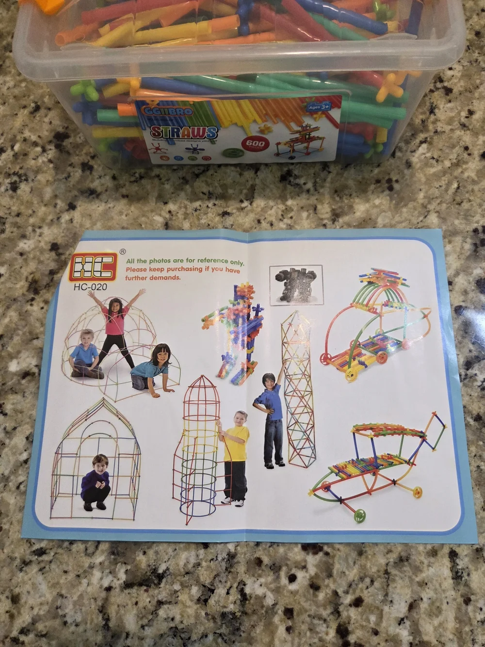 GGIIBRO Colorful Straws 3D Constructing Building Stem Toys 600 Pieces Ages 3+
